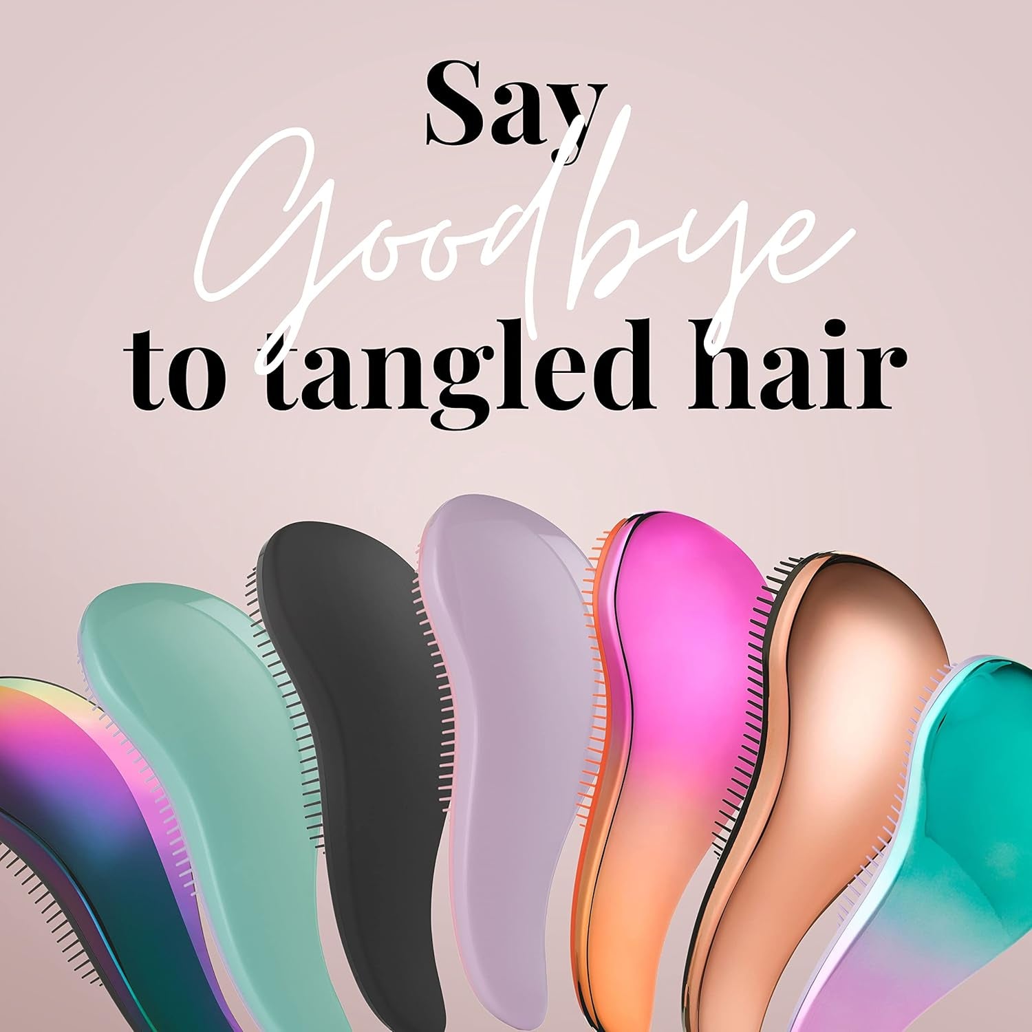 Detangler Brush & Comb Set - Lightweight Wide Tooth Detangling Tool for Women & Kids - Smooths Curly, Straight, Dry, Fine, & Thick Hair, Purple