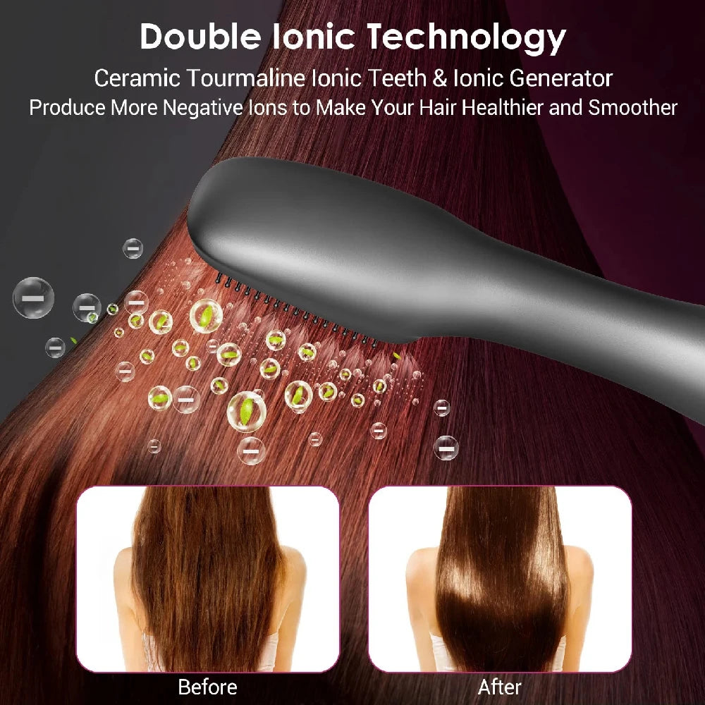 Revolutionary 3-in-1 Hair Dryer Brush: 1200W Ionic Hot Air Straightener for Effortless Styling