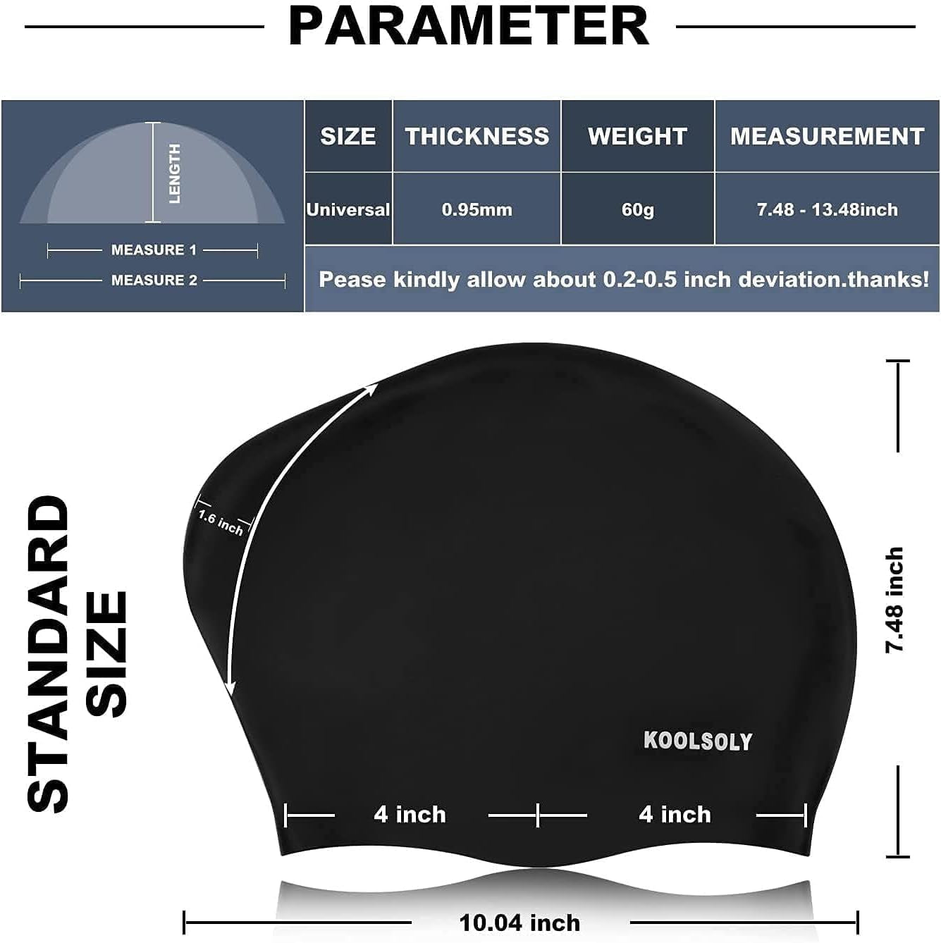 Extra Large Swimming Cap for Long Hair by ,Large Silicone Swim Cap for Women Girls Men and Adult Special Design for Very Long Thick Curly Hair&Dreadlocks Weaves Braids Afros