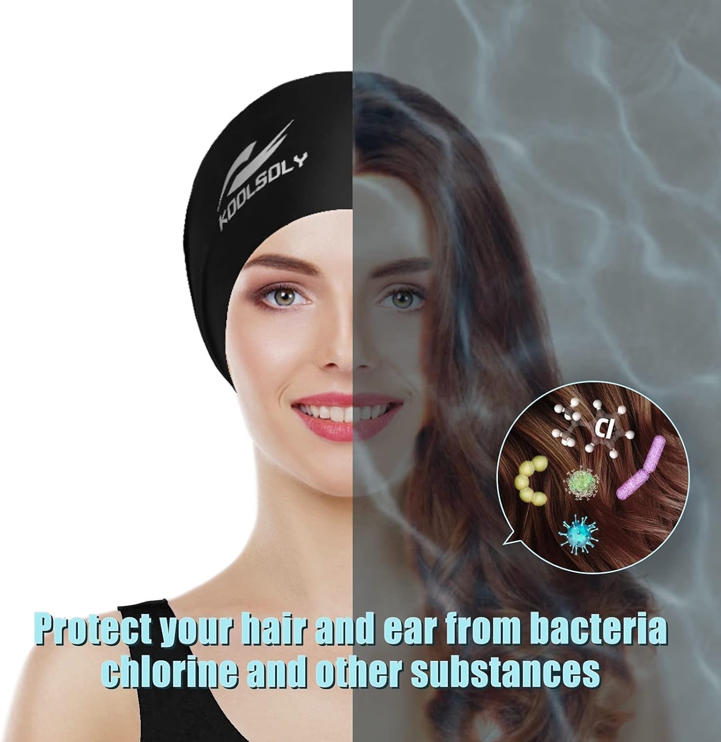 Extra Large Swimming Cap for Long Hair by ,Large Silicone Swim Cap for Women Girls Men and Adult Special Design for Very Long Thick Curly Hair&Dreadlocks Weaves Braids Afros