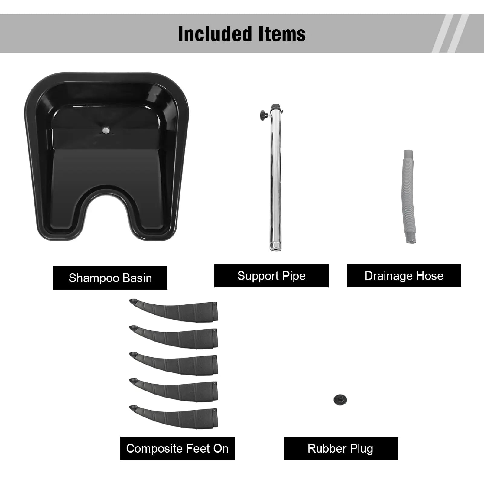 Transform Your Salon Experience with Our Height-Adjustable Barbershop Shampoo Bowl and Tube Chair - Perfect for Mobile Hair Washing!