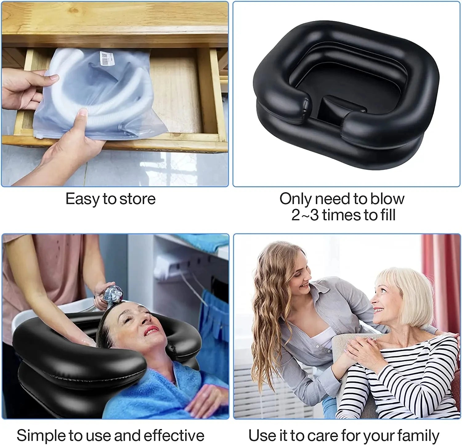 Ultimate Comfort with the Inflatable PVC Shampoo Basin - Perfect for Bedridden Patients, Pregnant Women, and Home Use
