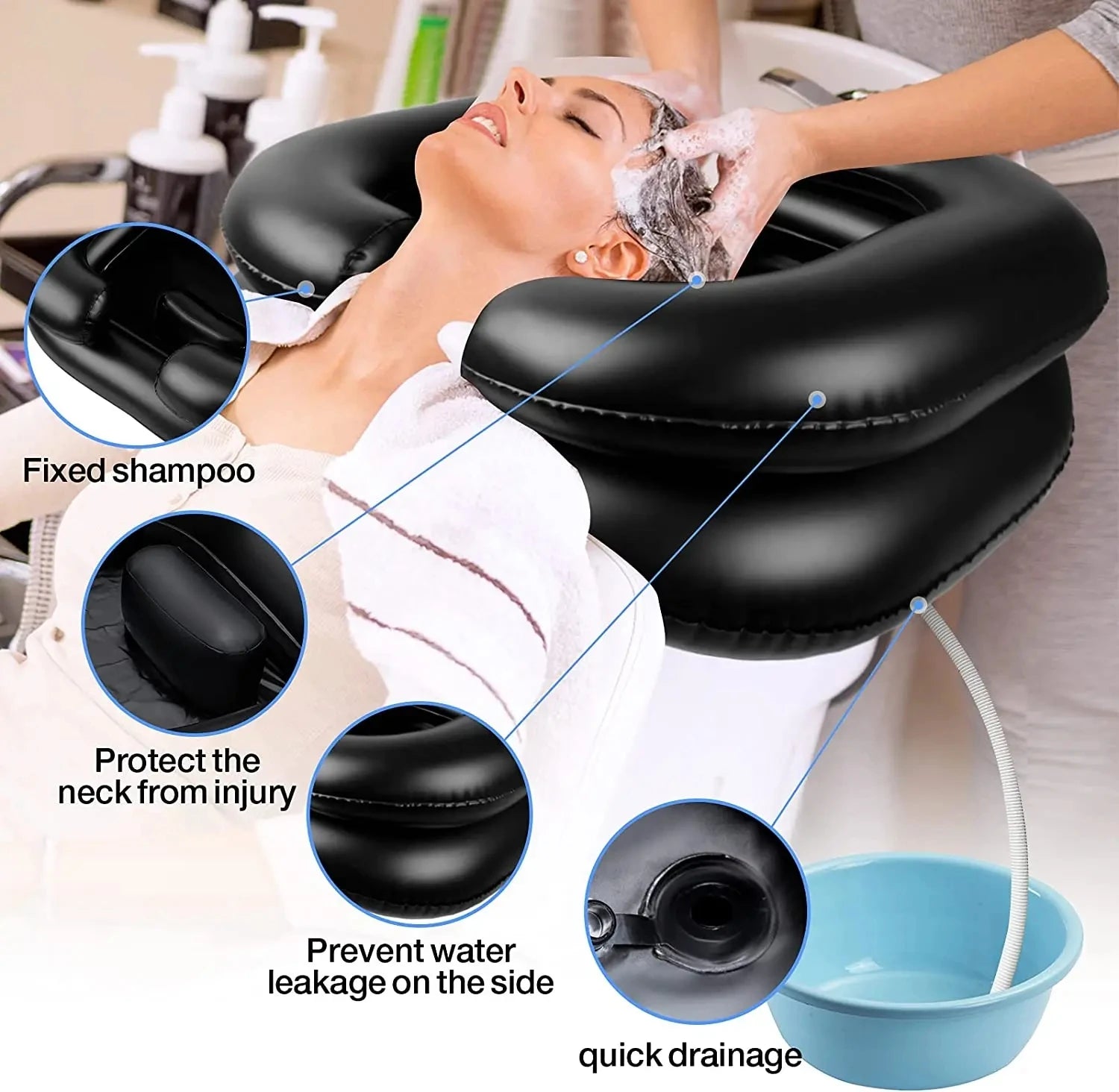 Ultimate Comfort with the Inflatable PVC Shampoo Basin - Perfect for Bedridden Patients, Pregnant Women, and Home Use