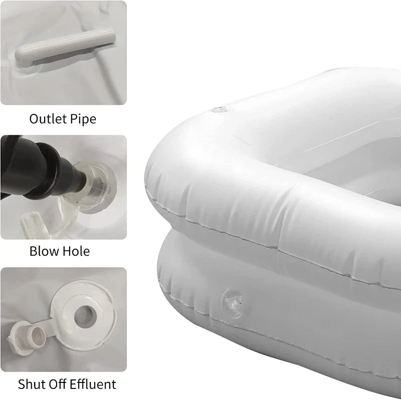 Ultimate Comfort with the Inflatable PVC Shampoo Basin - Perfect for Bedridden Patients, Pregnant Women, and Home Use