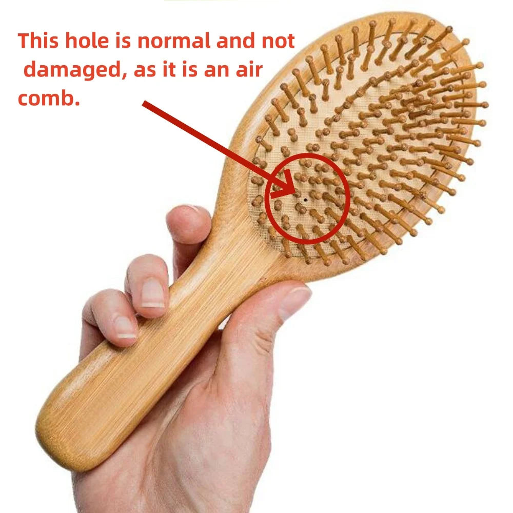 "Revitalize Your Hair with Our Professional Bamboo Paddle Comb - Healthy Scalp Massage Brush for Hair Loss Care!"