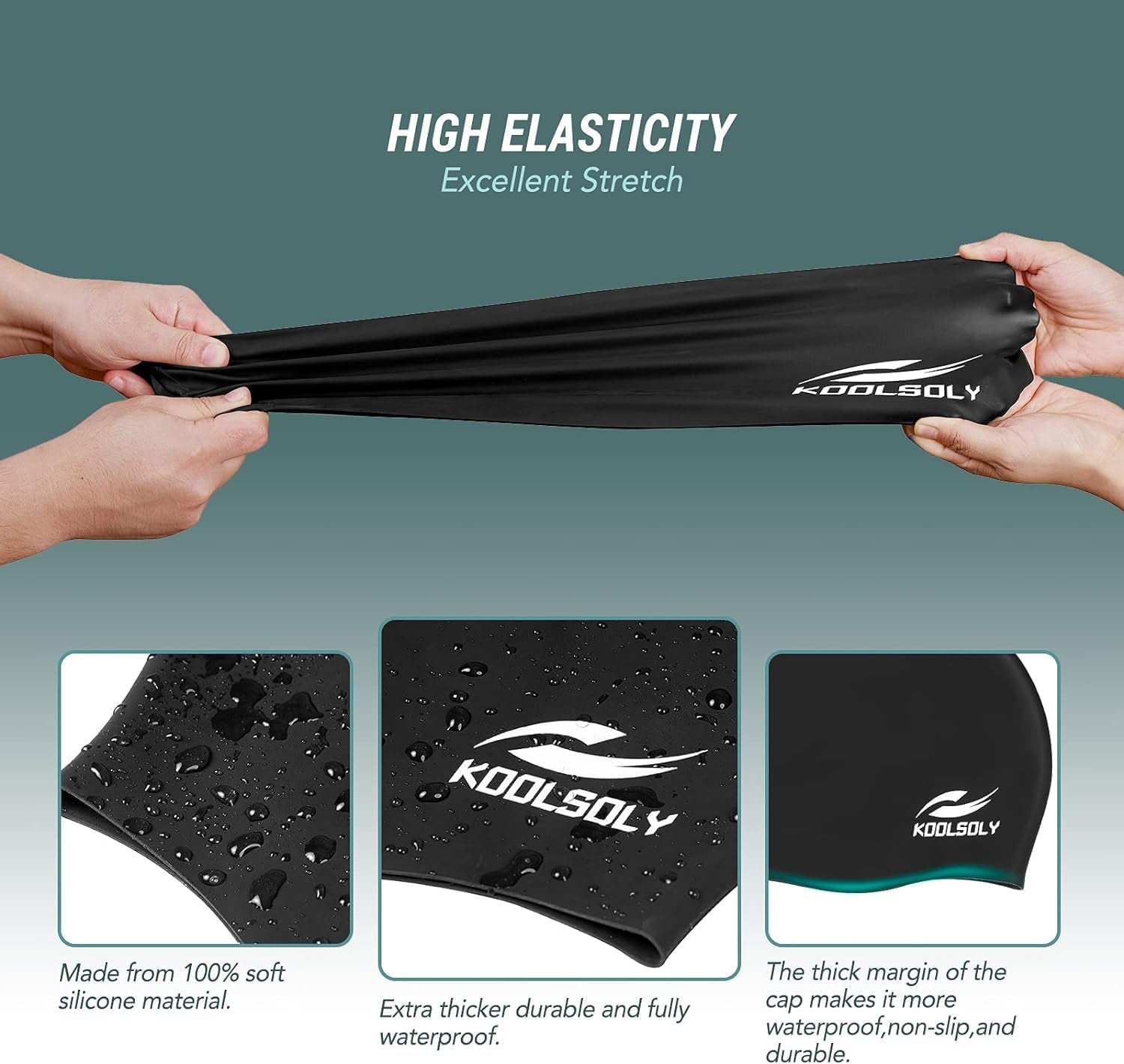 Extra Large Swimming Cap for Long Hair by ,Large Silicone Swim Cap for Women Girls Men and Adult Special Design for Very Long Thick Curly Hair&Dreadlocks Weaves Braids Afros